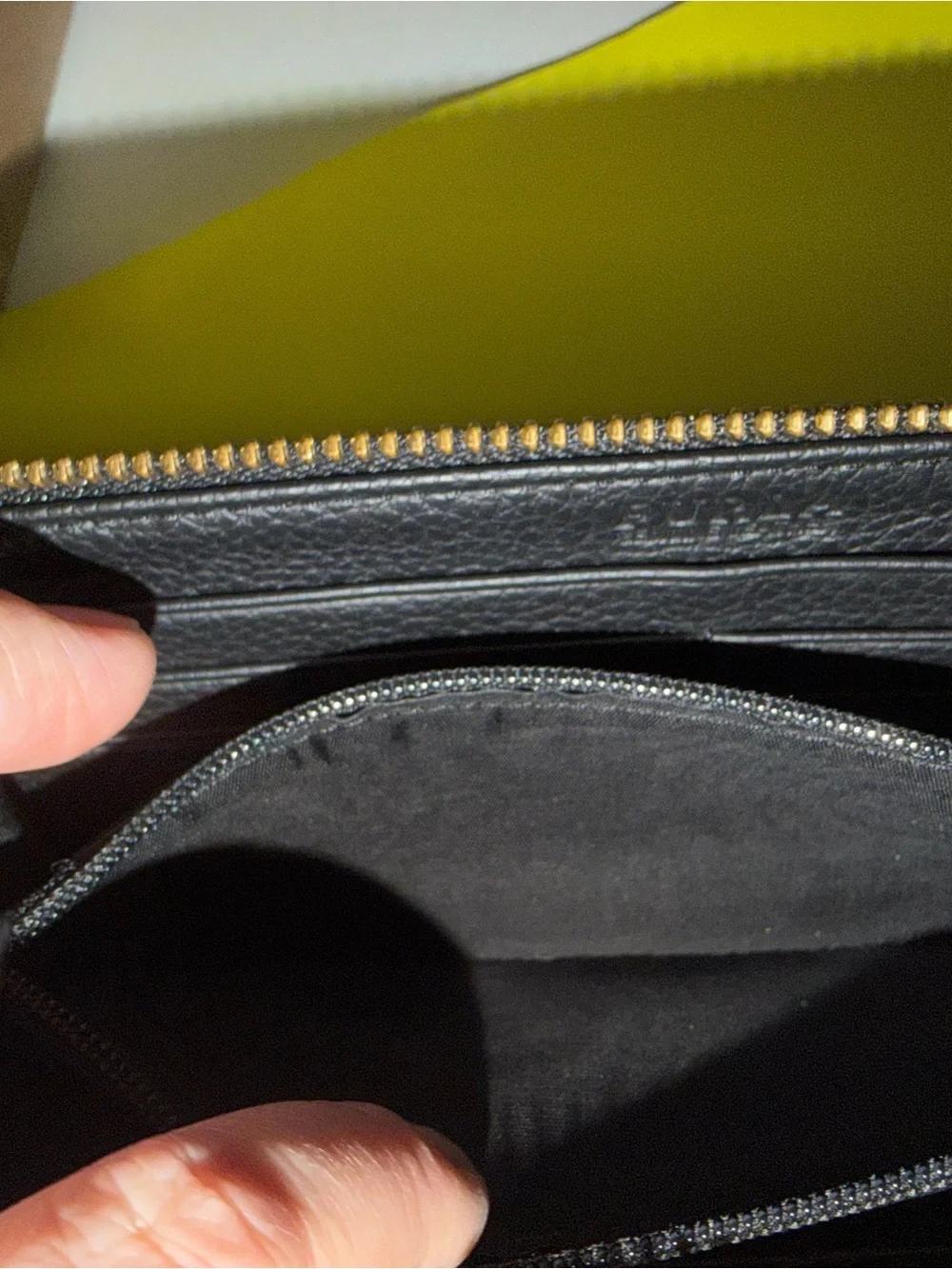 Furla Black Pebbled Leather Wallet with Gold Logo